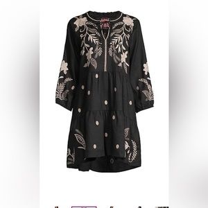 Johnny Was black embrodiered dress